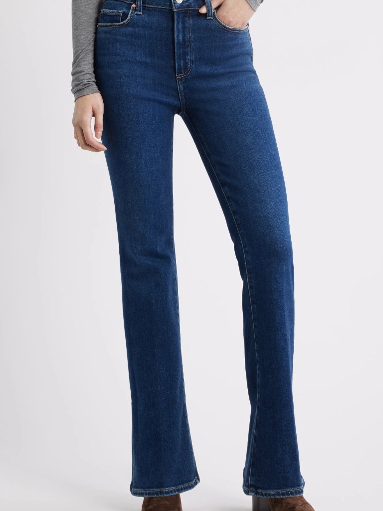 Paige Laurel Canyon Flare Jeans Blue Dark Wash Women's - Size 34